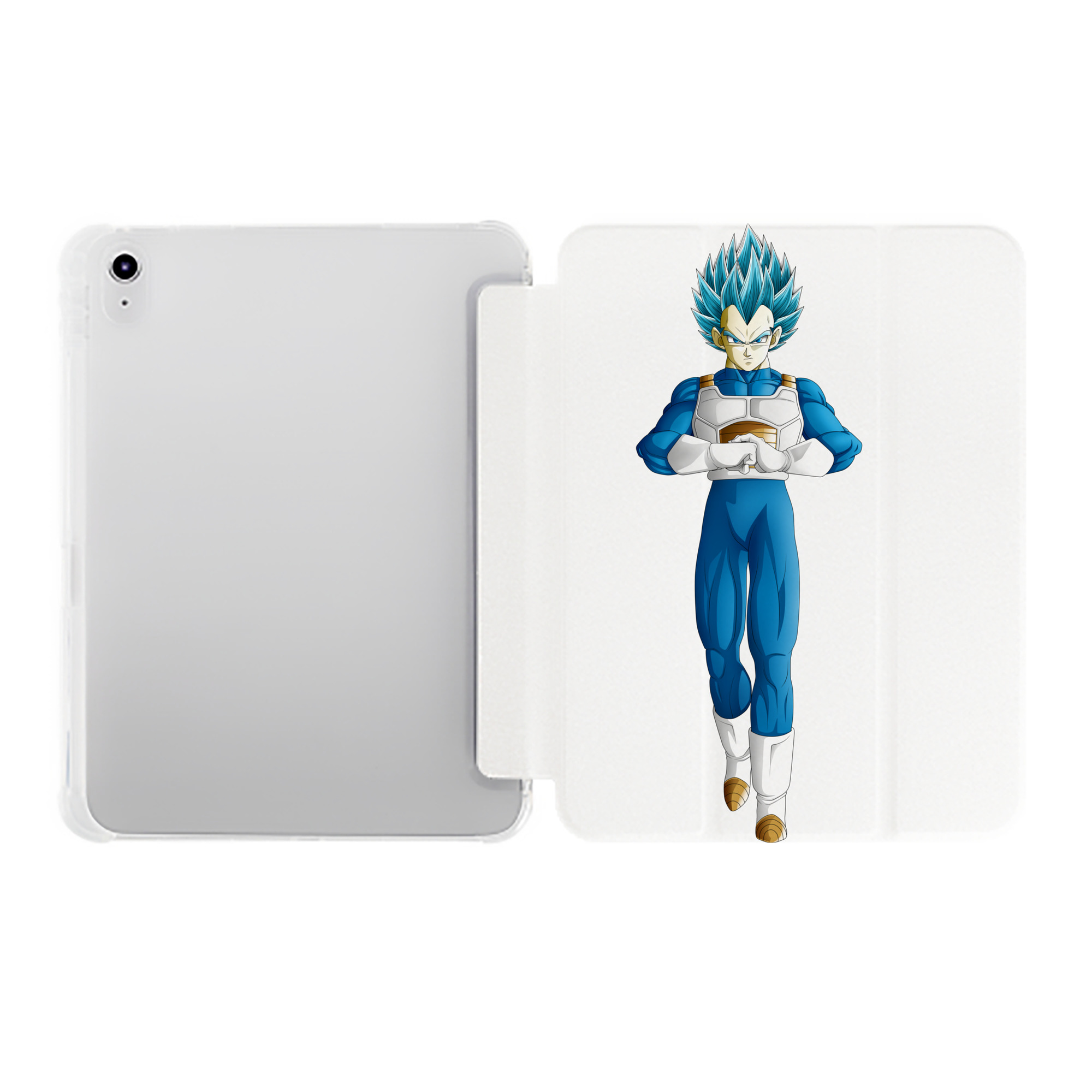 （画像用） ドラゴンボール ベジータ四世（Bejīta Yonsei）DRAGON BALL Vegeta IV IPad ケース ペン収納付き 三つ折りスタンド PUレザー×シリコン 対応機種9.5/10.5/10.9インチ
